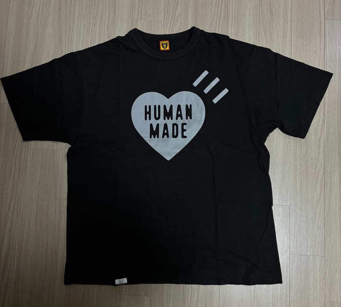 휴먼 메이드 하트 티셔츠 블랙 그레이 2xl 상품이미지2