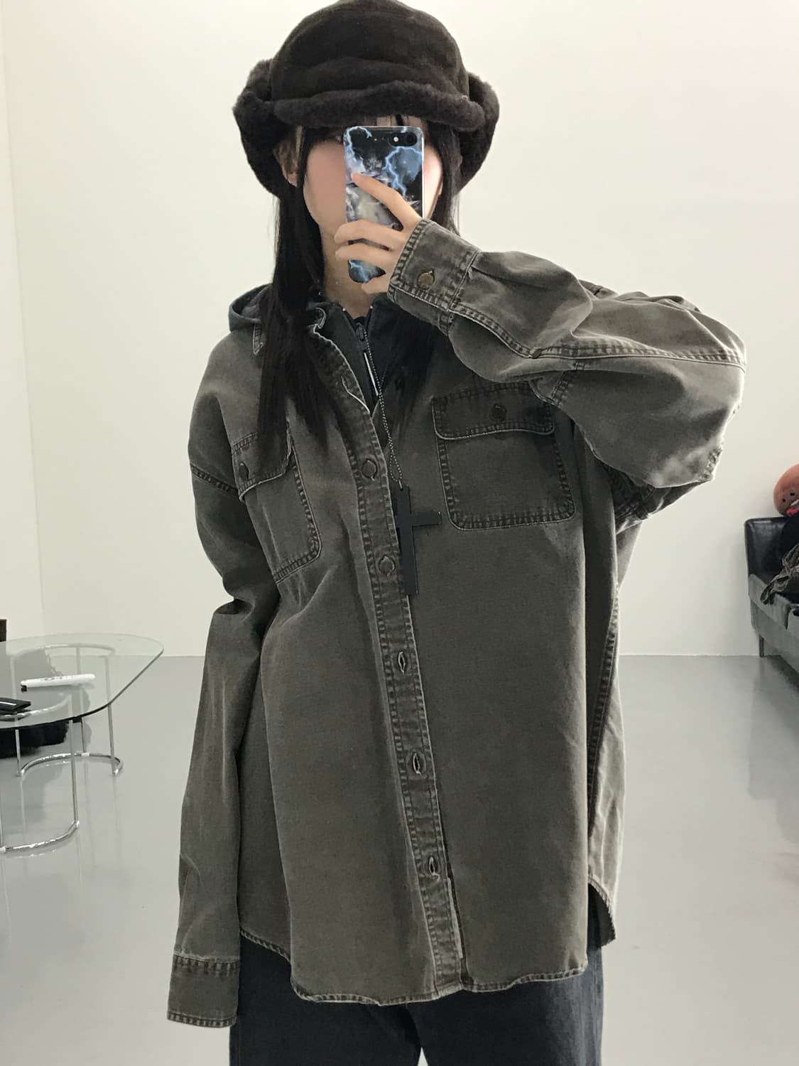 리바이스 브라운 코튼 셔츠 상품이미지1