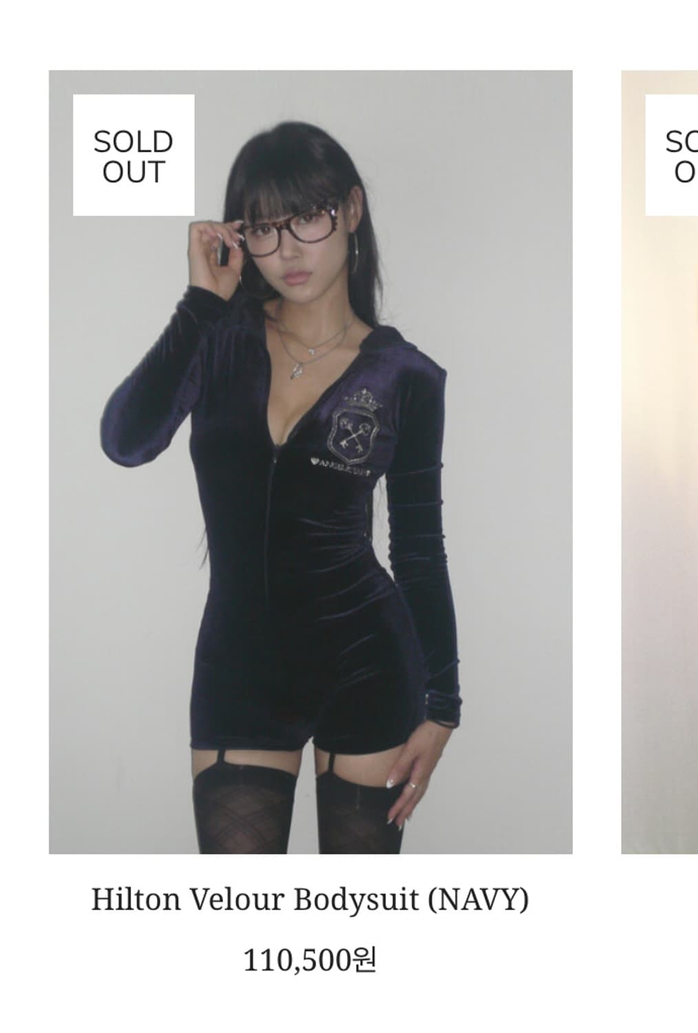 구해요)) 엔젤넘버555 힐튼 바디수트 네이비 M 상품이미지1