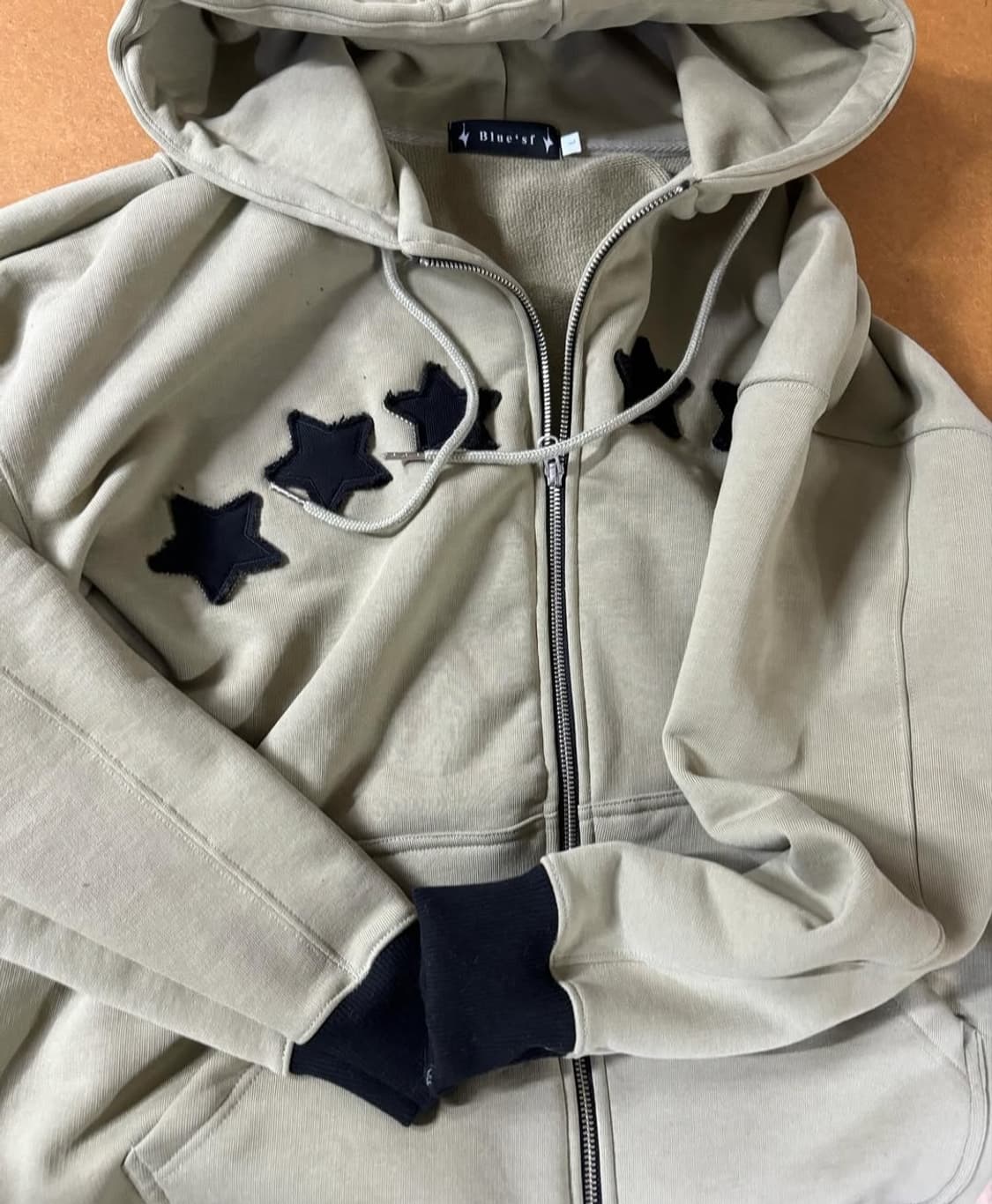 블루썬플라워 에센셜 투웨이 크롭 후드집업 상품이미지2