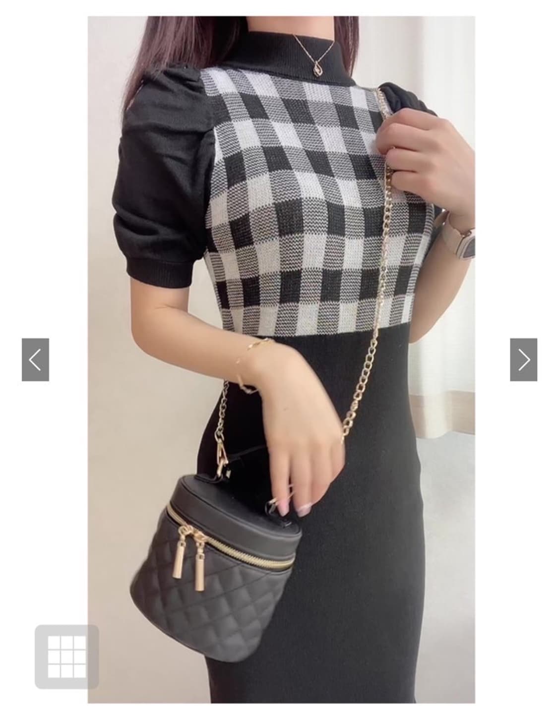 GRL 그레일 깅엄체크 머메이드 원피스 상품이미지3