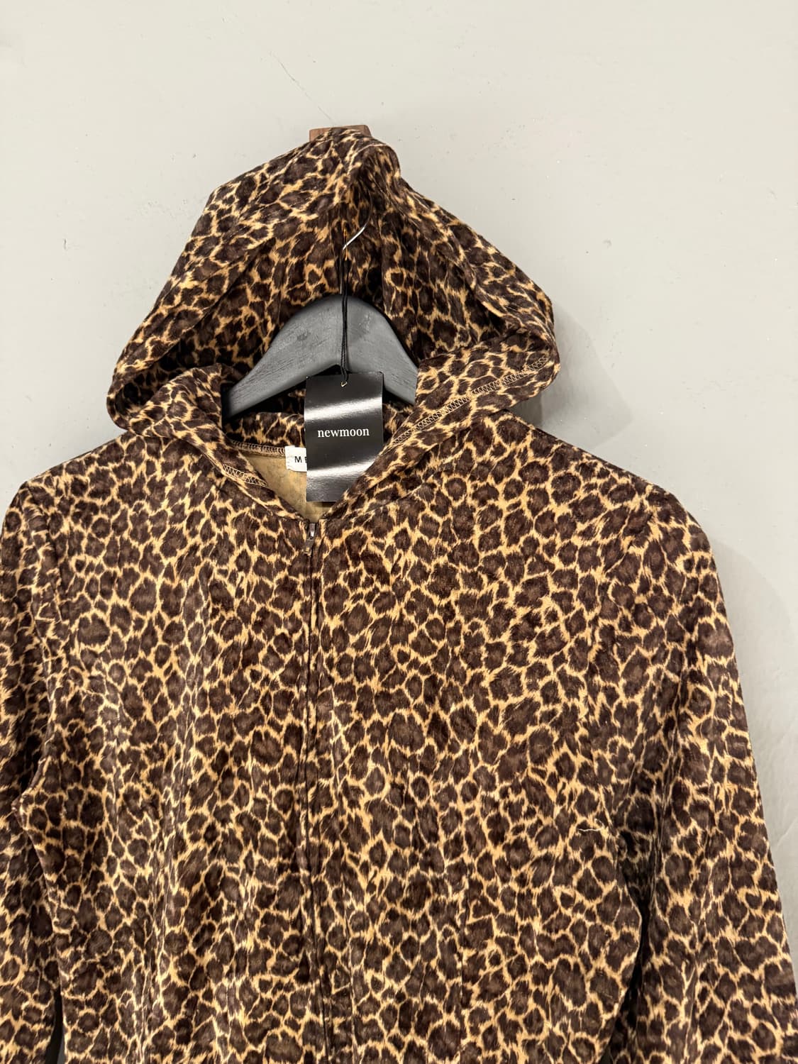 velvet leopard hood zip-up 상품이미지5