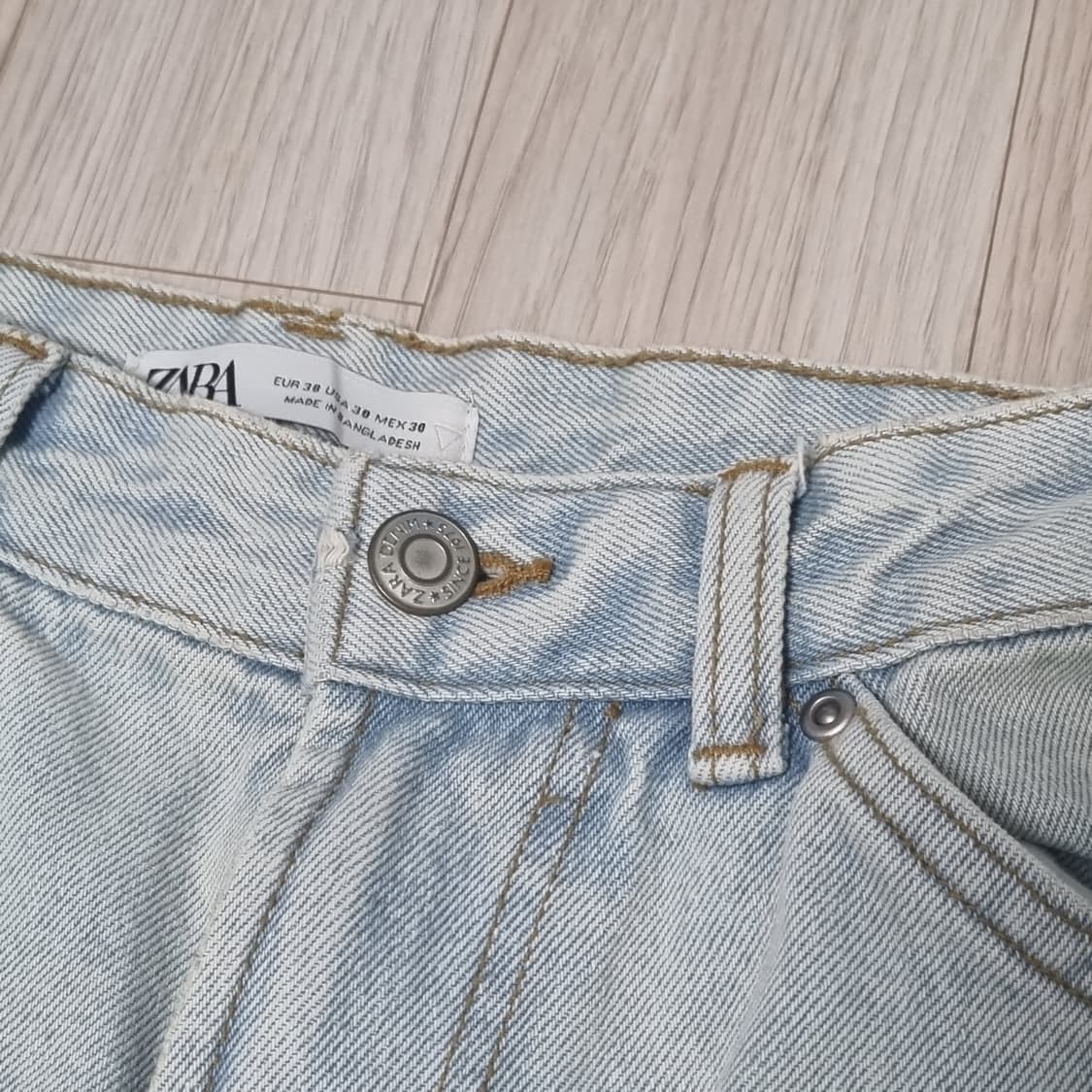 30(eu38) 자라 유틸리티 카고 와이드 데님진 연청 아이스 블루 상품이미지8