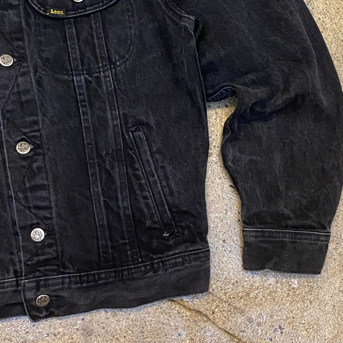 90s Made in USA 빈티지 리 하드락카페 흑청 데님자켓 청자켓 상품이미지8