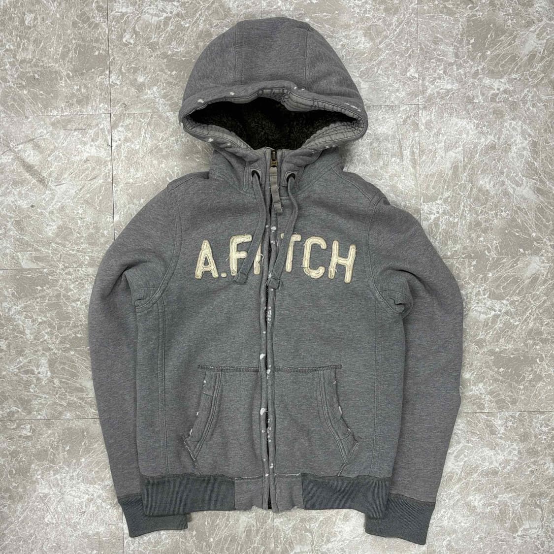 아베크롬비 y2k 울프죠 퍼 대장급 그레이 자켓 후드집업 희귀져지(M) 상품이미지2
