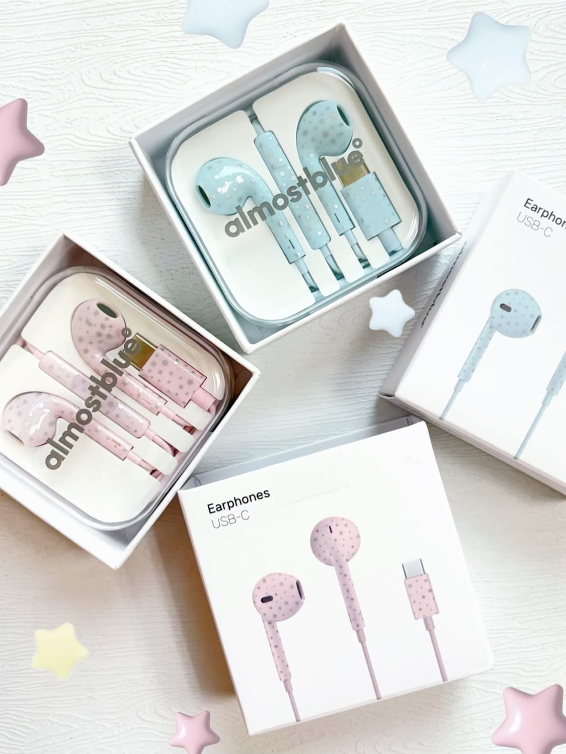 얼모스트블루 별 이어폰 핑크 USB-C 새거 급 상품이미지2