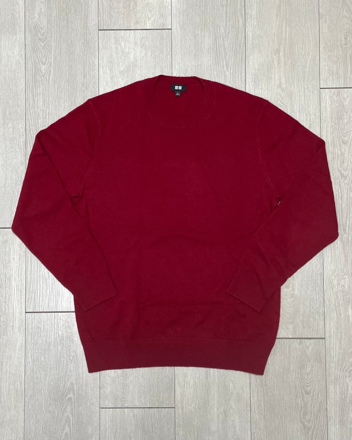 유니클로 캐시미어 니트 레드 L (착샷O) 상품이미지1