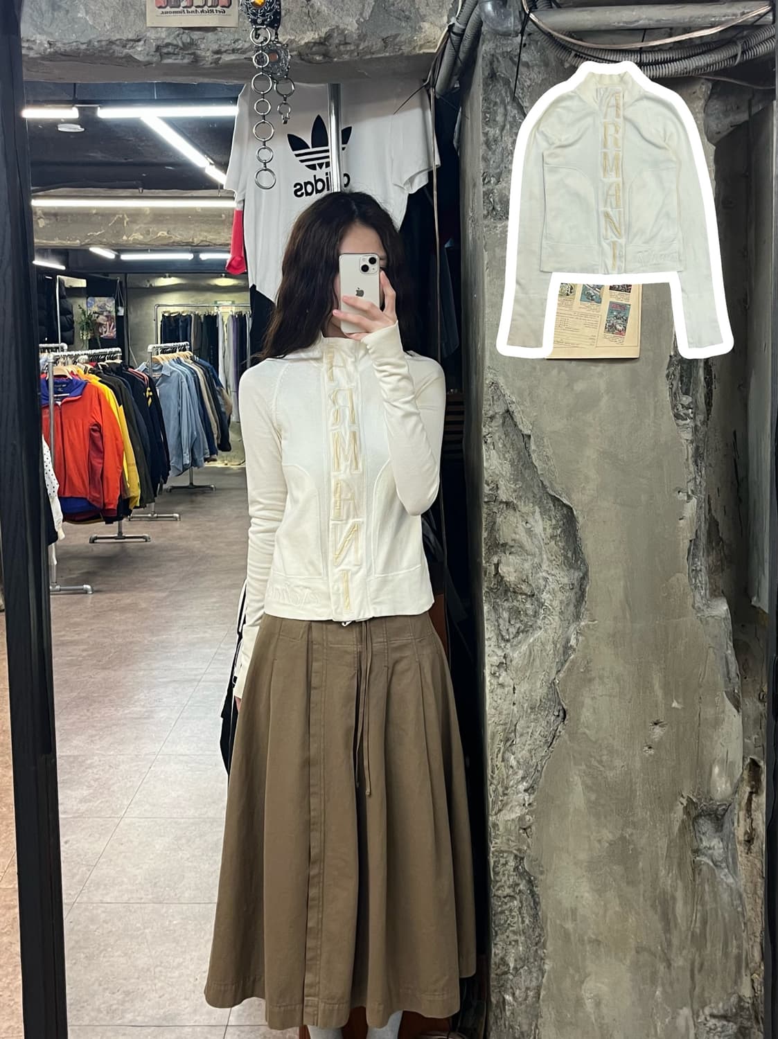 아르마니 익스체인지 트랙 자켓 아이보리 M #csz2186 상품이미지1