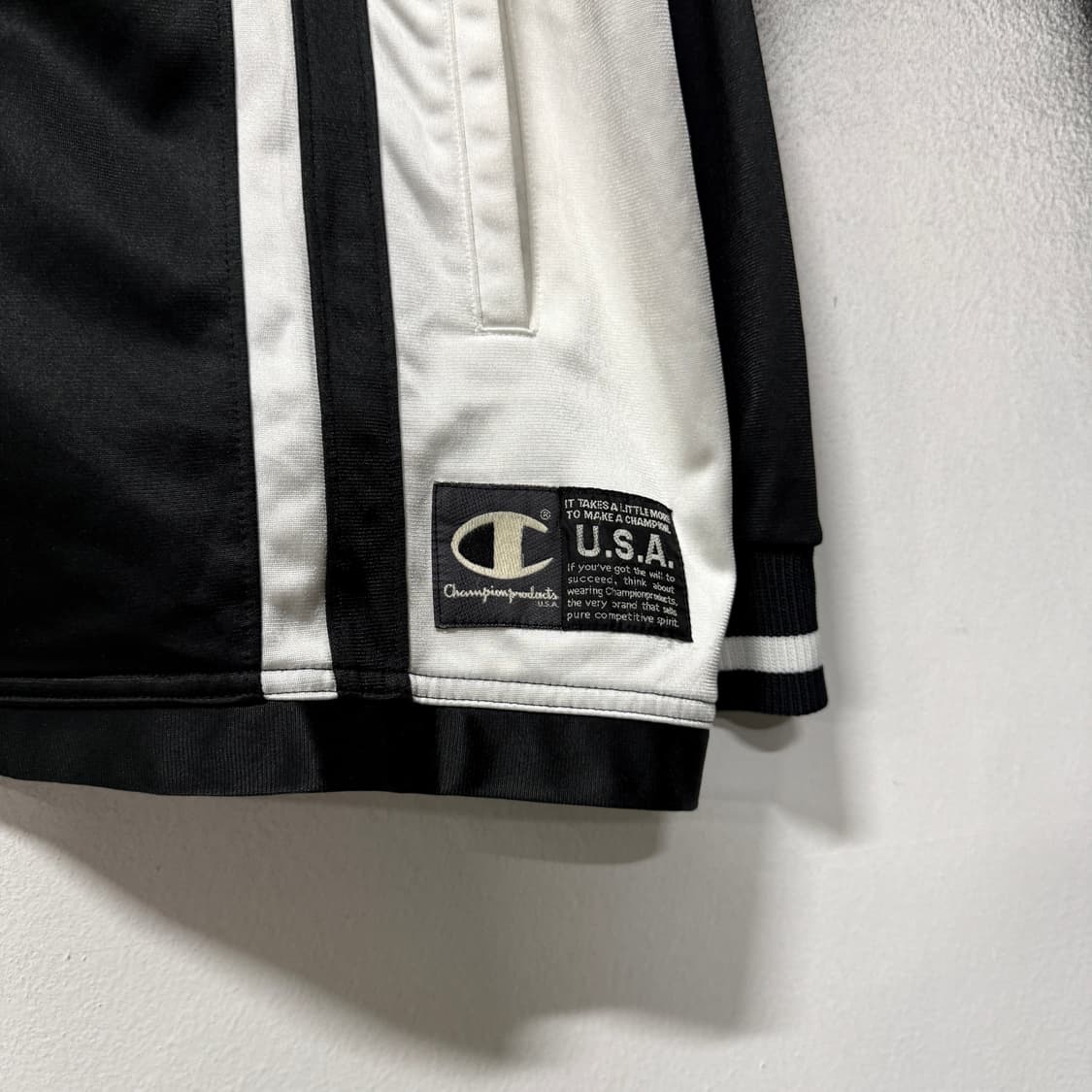 90-00s 챔피온 빅사이즈 올드스쿨 범고래 배색 집업 져지 자켓 상품이미지4