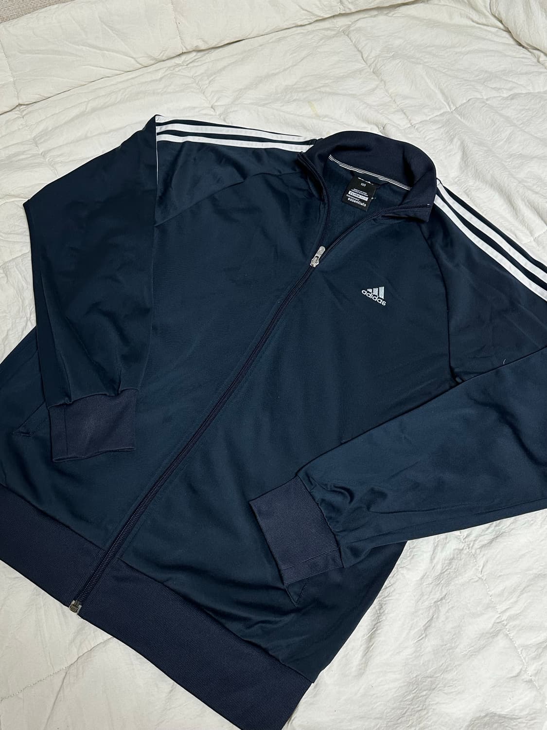 아디다스 네이비 져지 트랙탑 라지 에센셜  상품이미지2