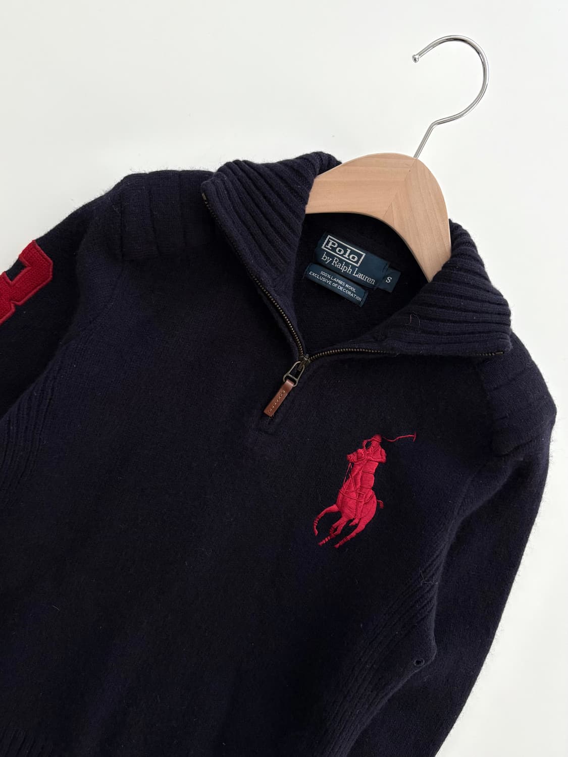 Polo 폴로 랄프로렌 레드 빅포니 램스울 하프집업 상품이미지3
