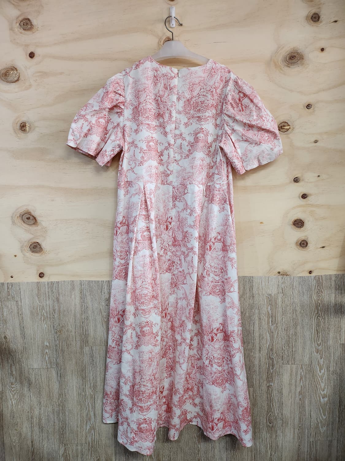 546) 플라워 패턴 퍼프소매 포인트 롱원피스 상품이미지2