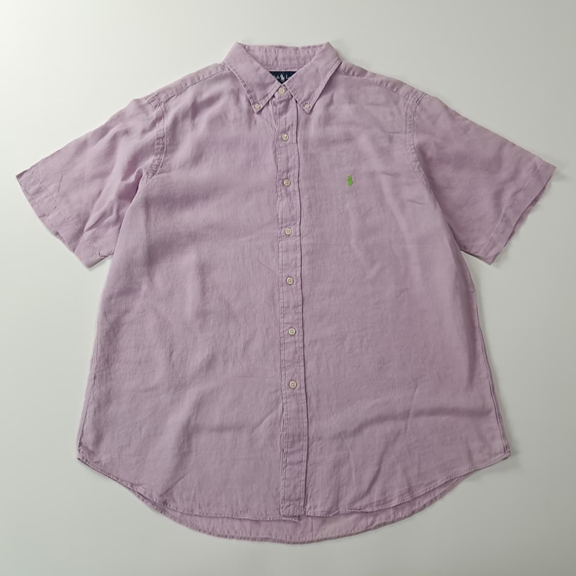 CK704 XL 폴로 90s 린넨 라벤더 반팔 셔츠 남방 상품이미지1