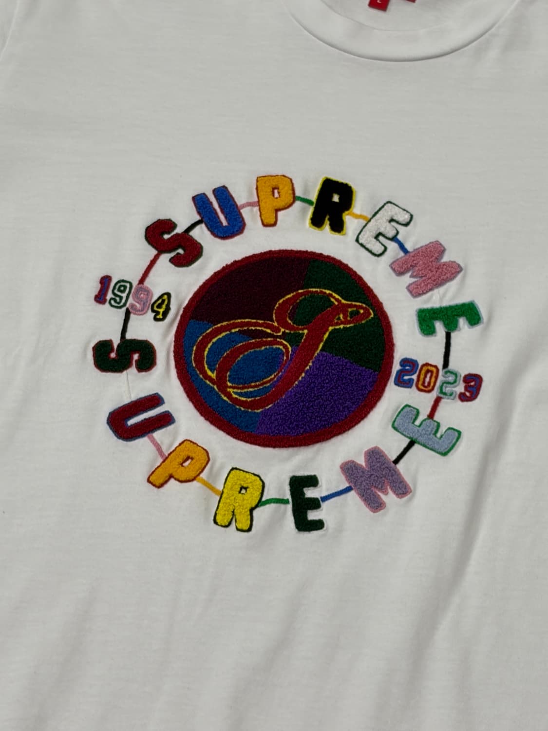 23SS 슈프림(Supreme) 셔닐 크레스트 숏슬리브 탑 화이트 상품이미지2