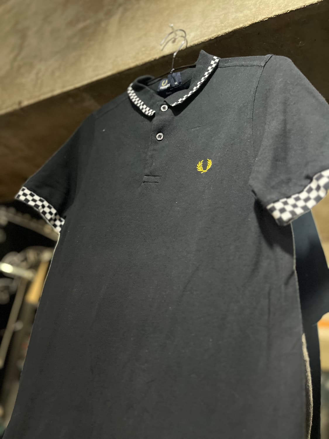 13AW Fred Perry 프레드페리 체커보드 트림 폴로 셔츠 상품이미지1