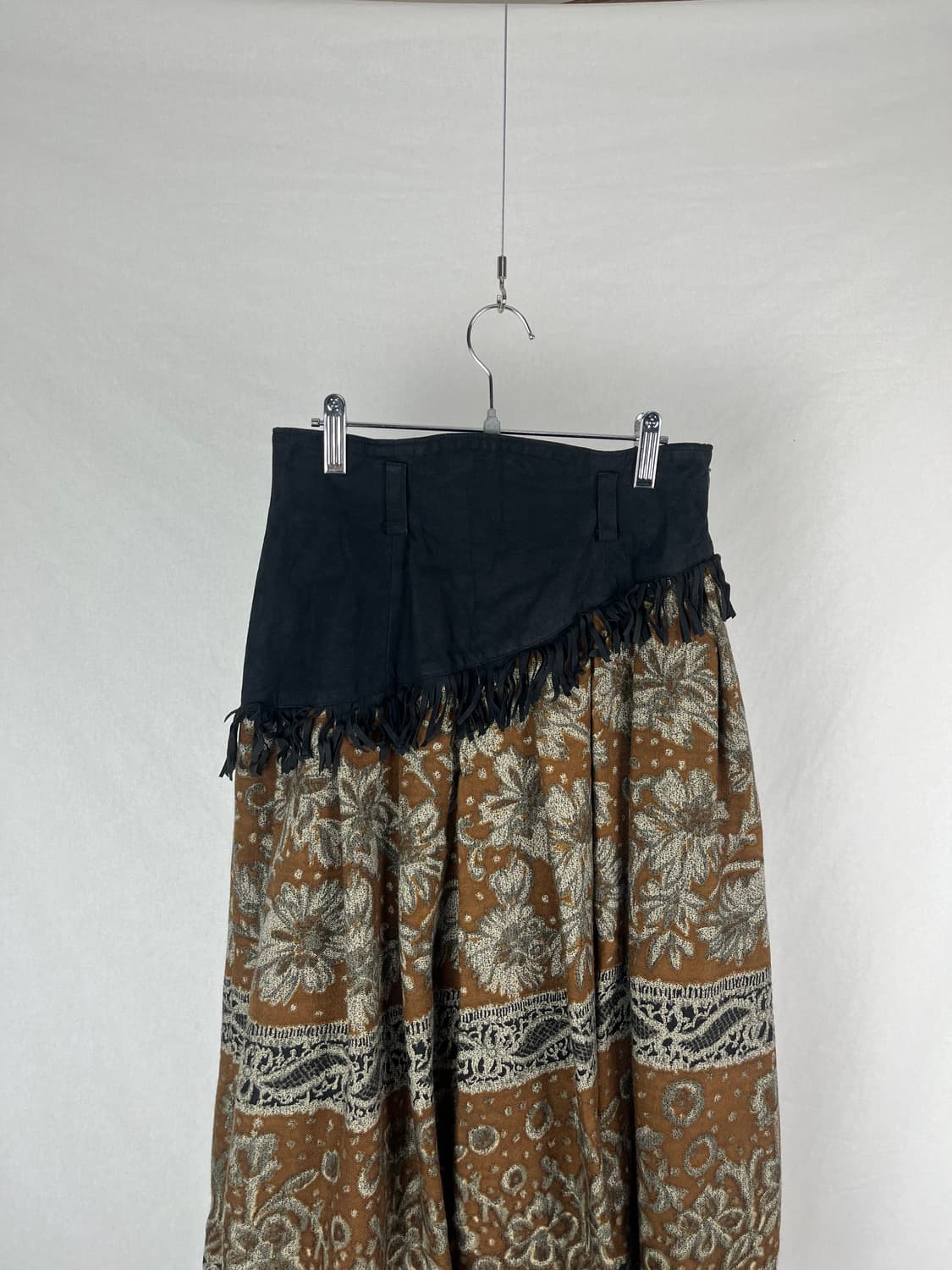 Vintage (maede in japan) 스웨이드 프린지 롱 스커트  상품이미지2