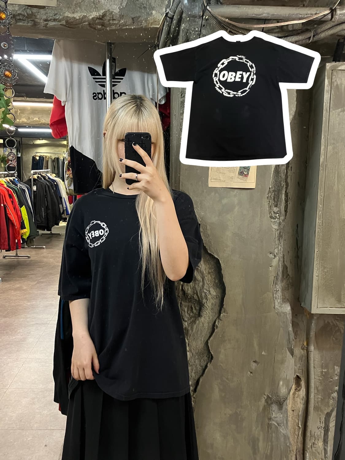 오베이 반팔 블랙 L   #csz1696  상품이미지1