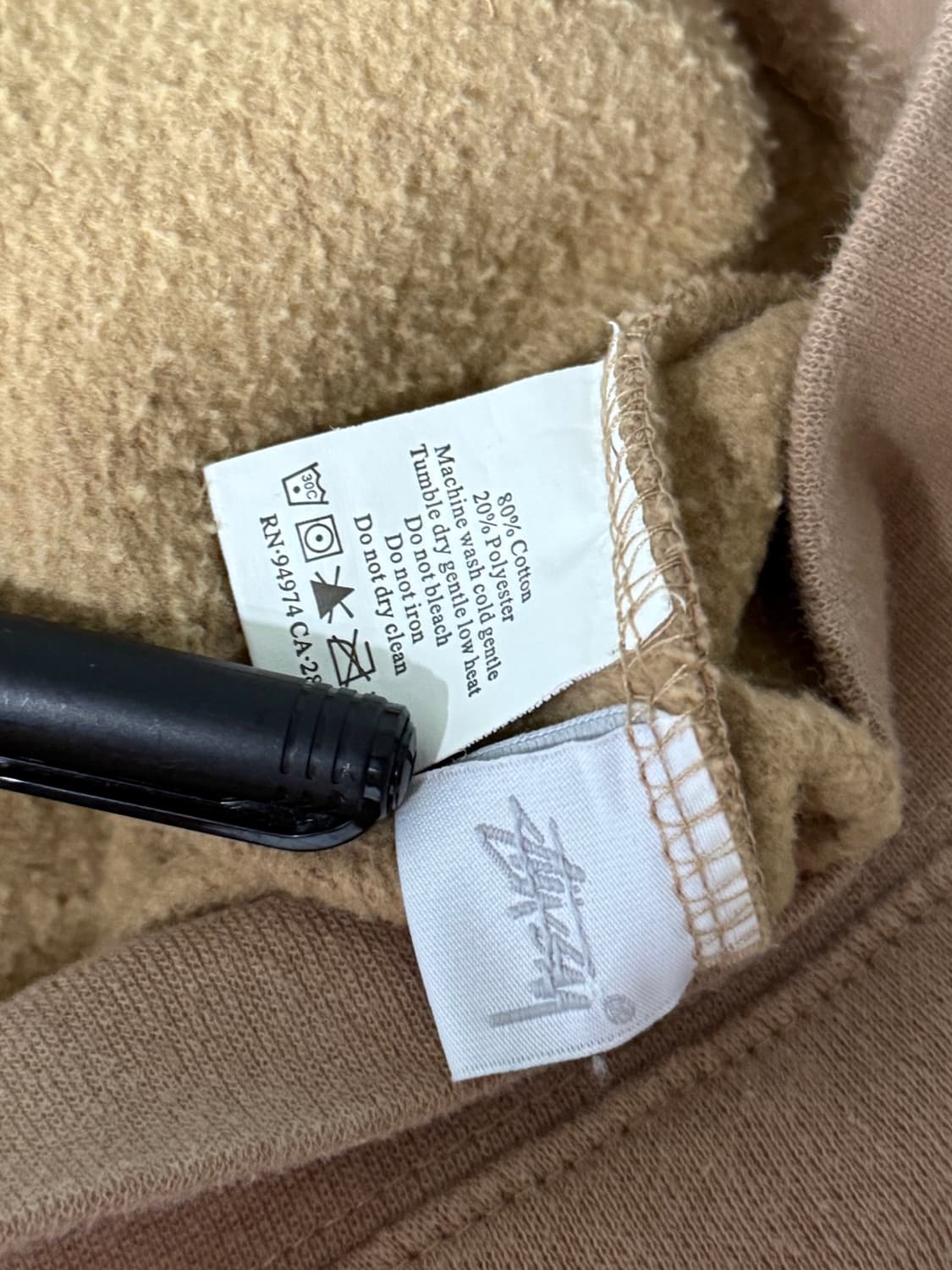 스투시 usa 루즈핏 브라운 베이직 스탁로고 스웻 후드집업  상품이미지7