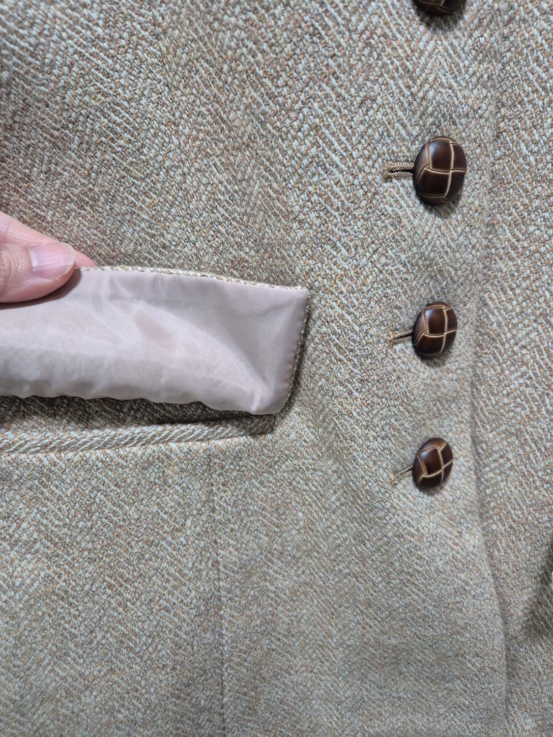 화이트주아 헤링본 자켓 상품이미지3