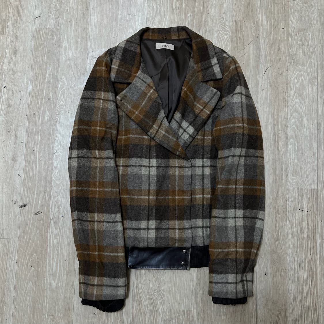 DECO 데코 여성 모직 울 체크자켓 S/90  상품이미지1
