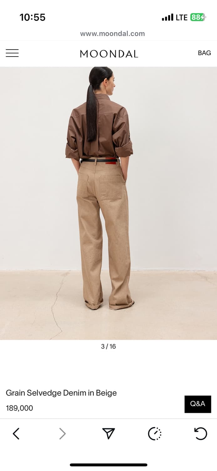 문달 그레인 데님 팬츠(베이지) S사이즈 Grain Selvedge De 상품이미지3