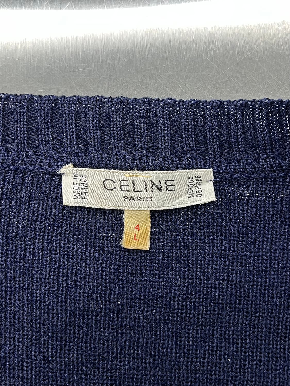 셀린느 네이비 트리옹페 와펜 패치드 니트 가디건 상품이미지7