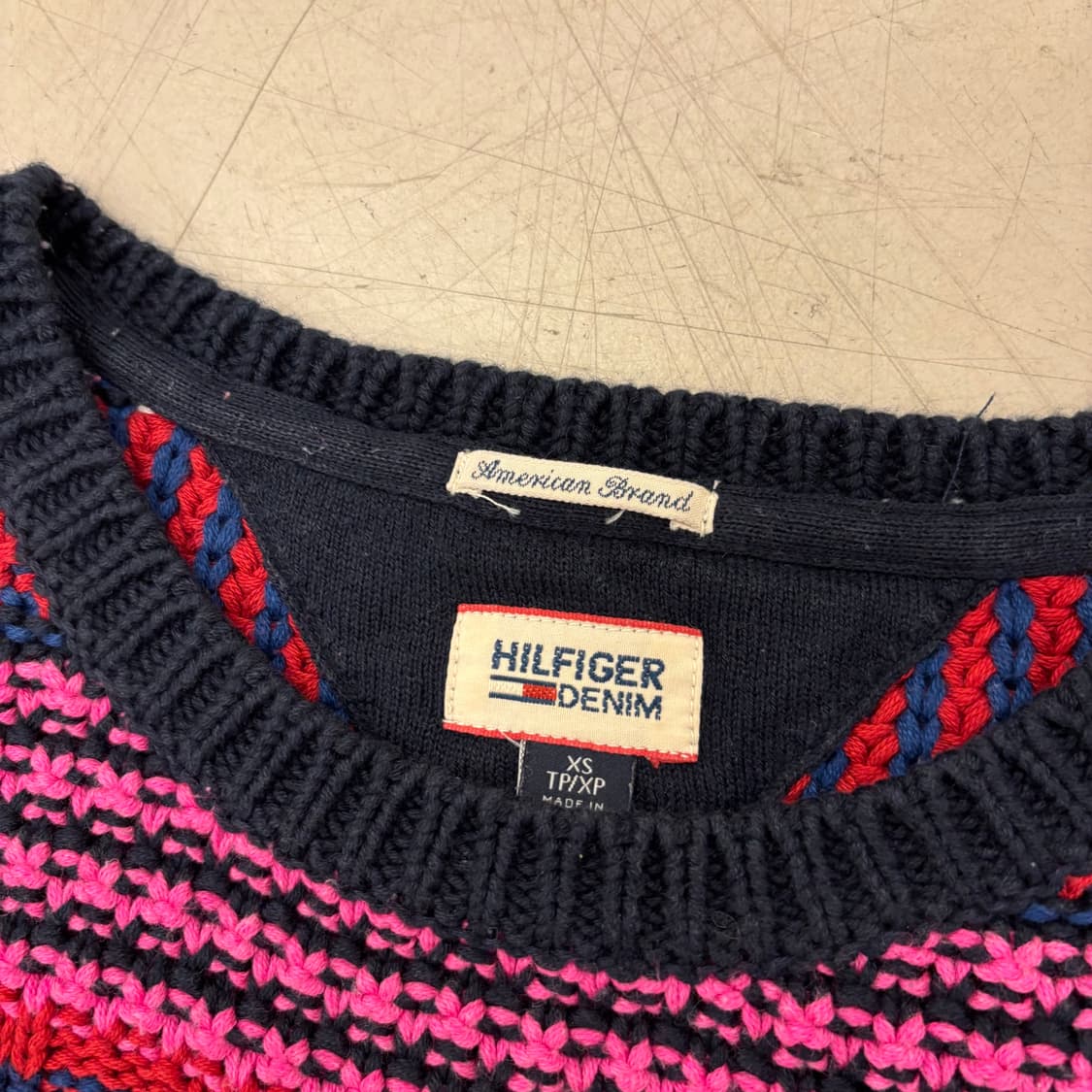 타미힐피거 배색 패턴 니트 상품이미지3
