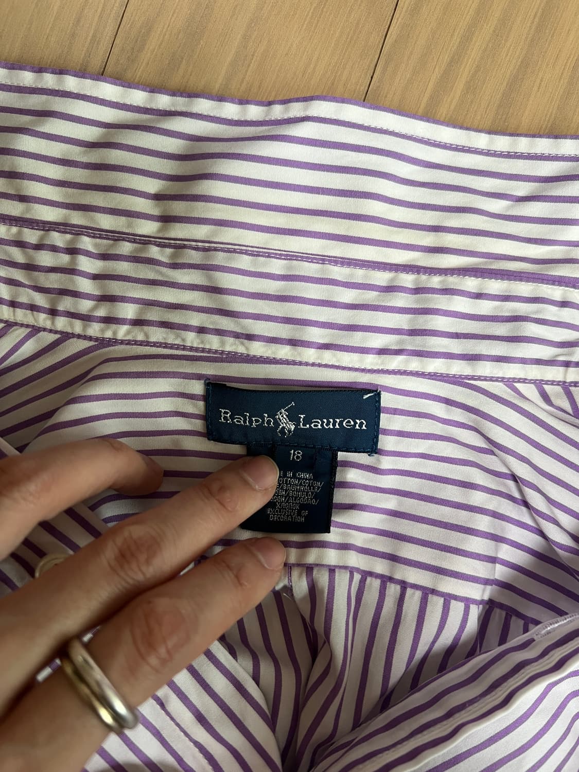 Ralph Lauren Purple Striped Shirt (Size 상품이미지3