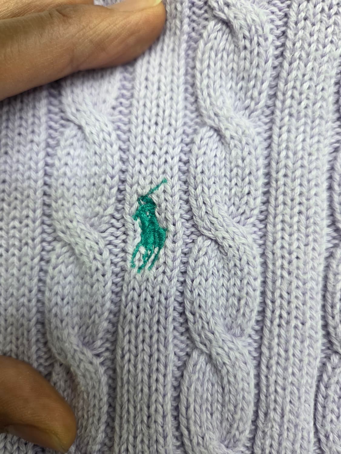 폴로 연보라 케이블 니트 s 상품이미지4