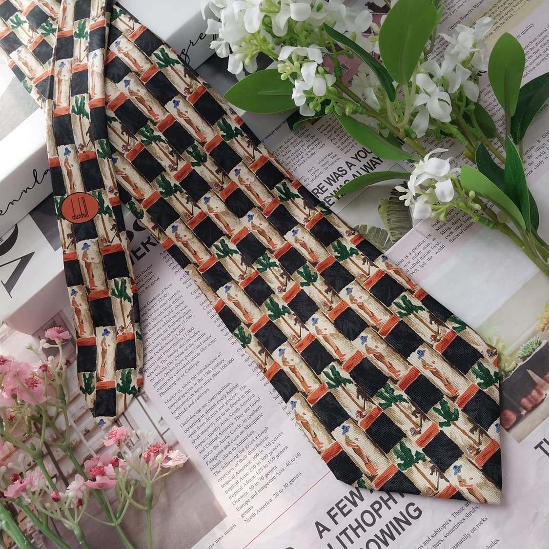 던힐 실크 블랙 패턴 넥타이 9.9cm A+등급 K1822
 상품이미지4