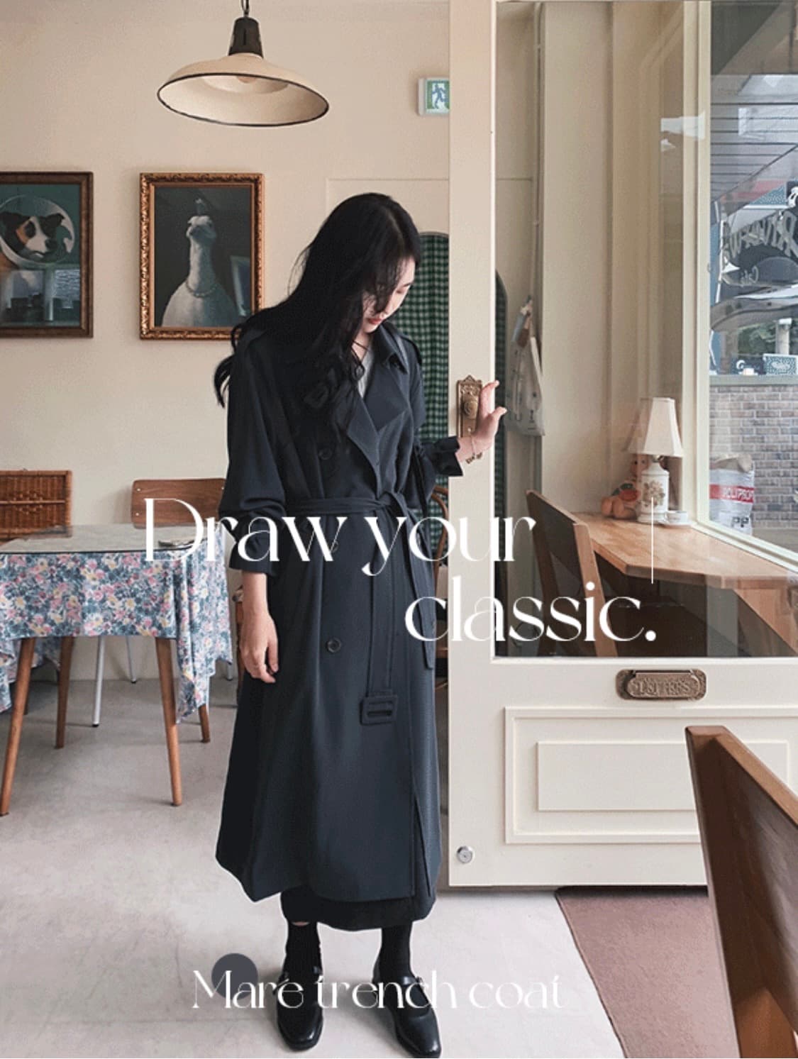 (미착용, 새상품) 슬로우앤드 마레 여리핏 더블트렌치코트 봄옷 가을 상품이미지3