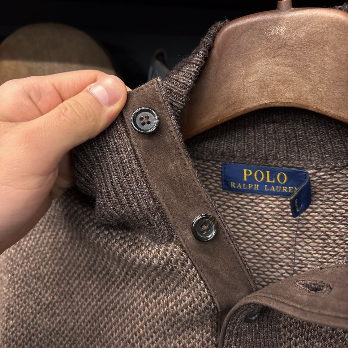 폴로 랄프로렌 신형라벨 하이넥 버튼니트 보카시 헤링본 데드스탁 N319 상품이미지6