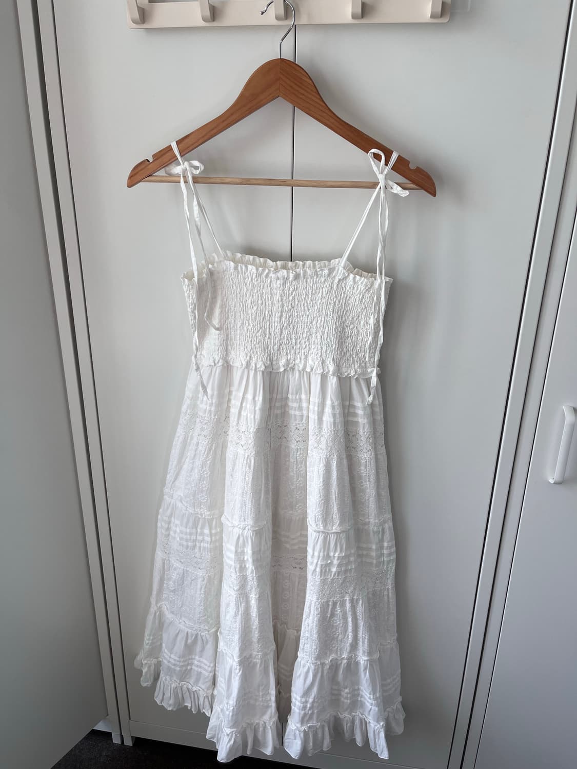 (Rare) Vintage 화이트 레이스 펀칭 패치 원피스  상품이미지8