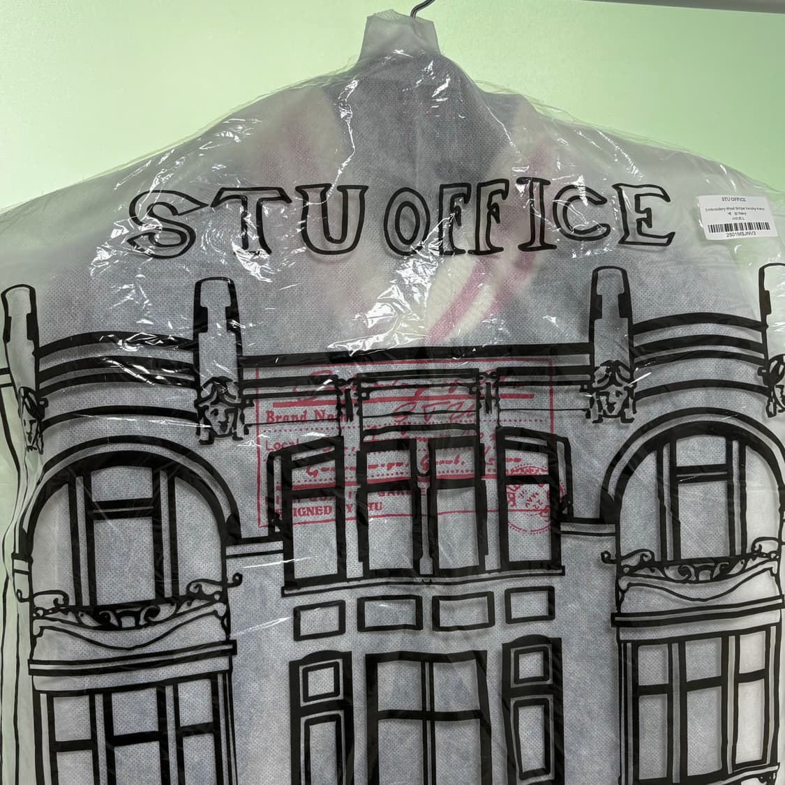 [L] STU 엠브로이더리 울 스트라이프 바시티 자켓 상품이미지6