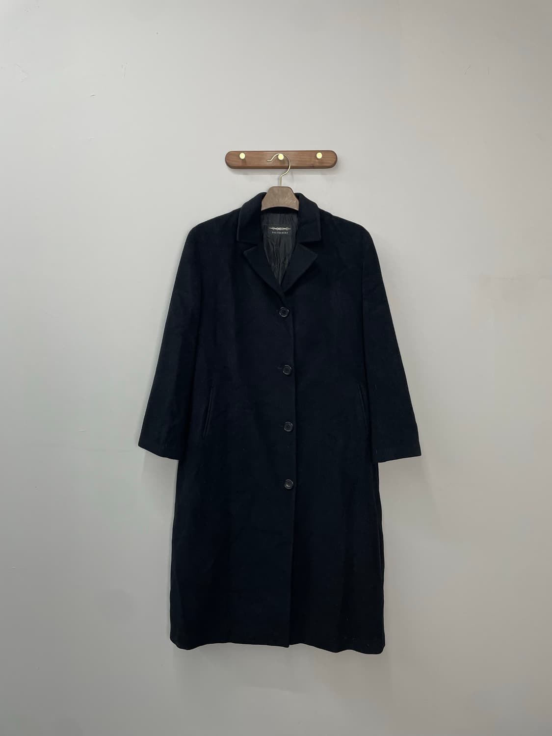 타임 울 블랙 롱코트 H1363 상품이미지2