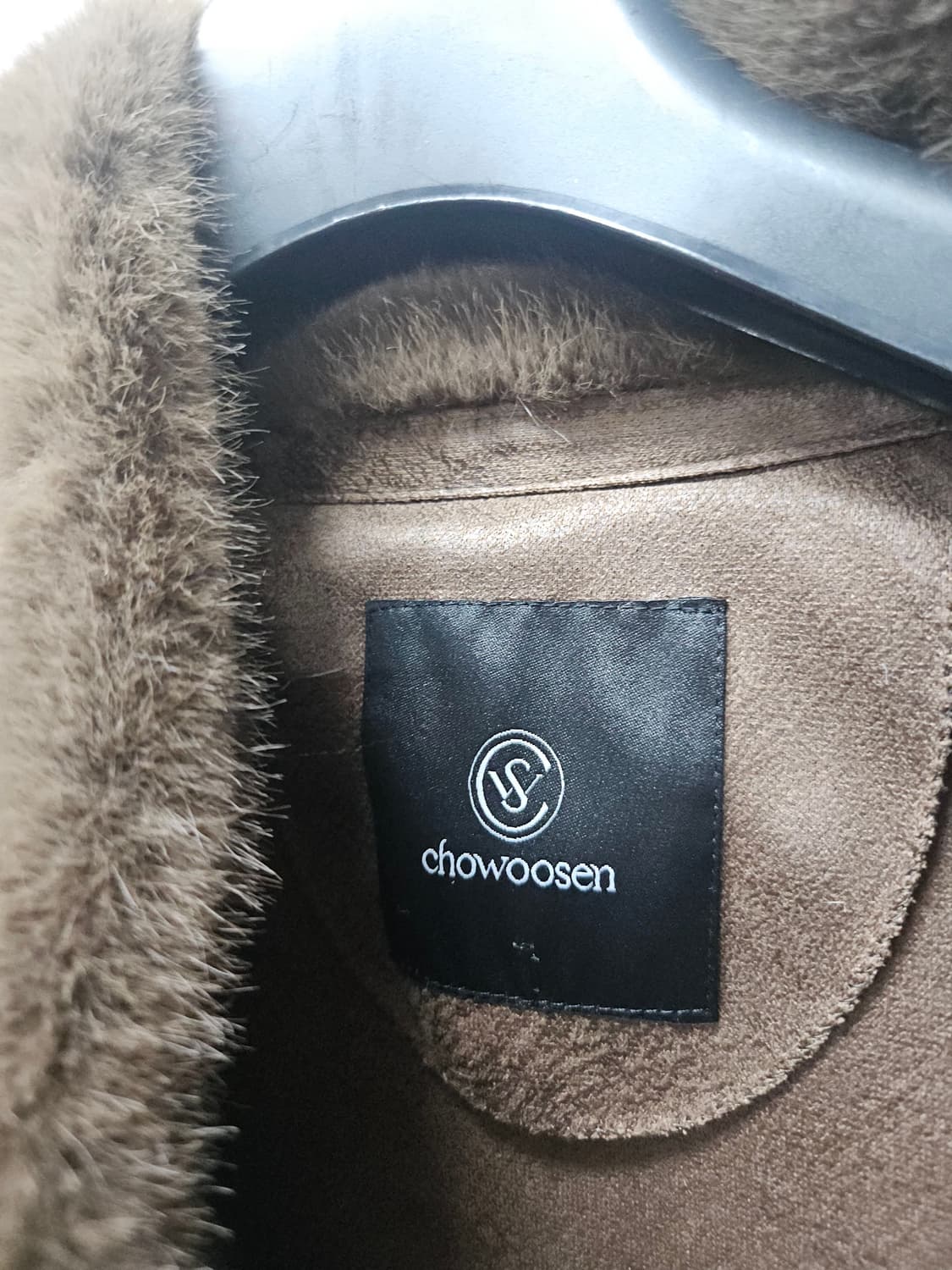 chowoosen  브라운 인조 밍크 롱코트  55 실측가단52 상품이미지9