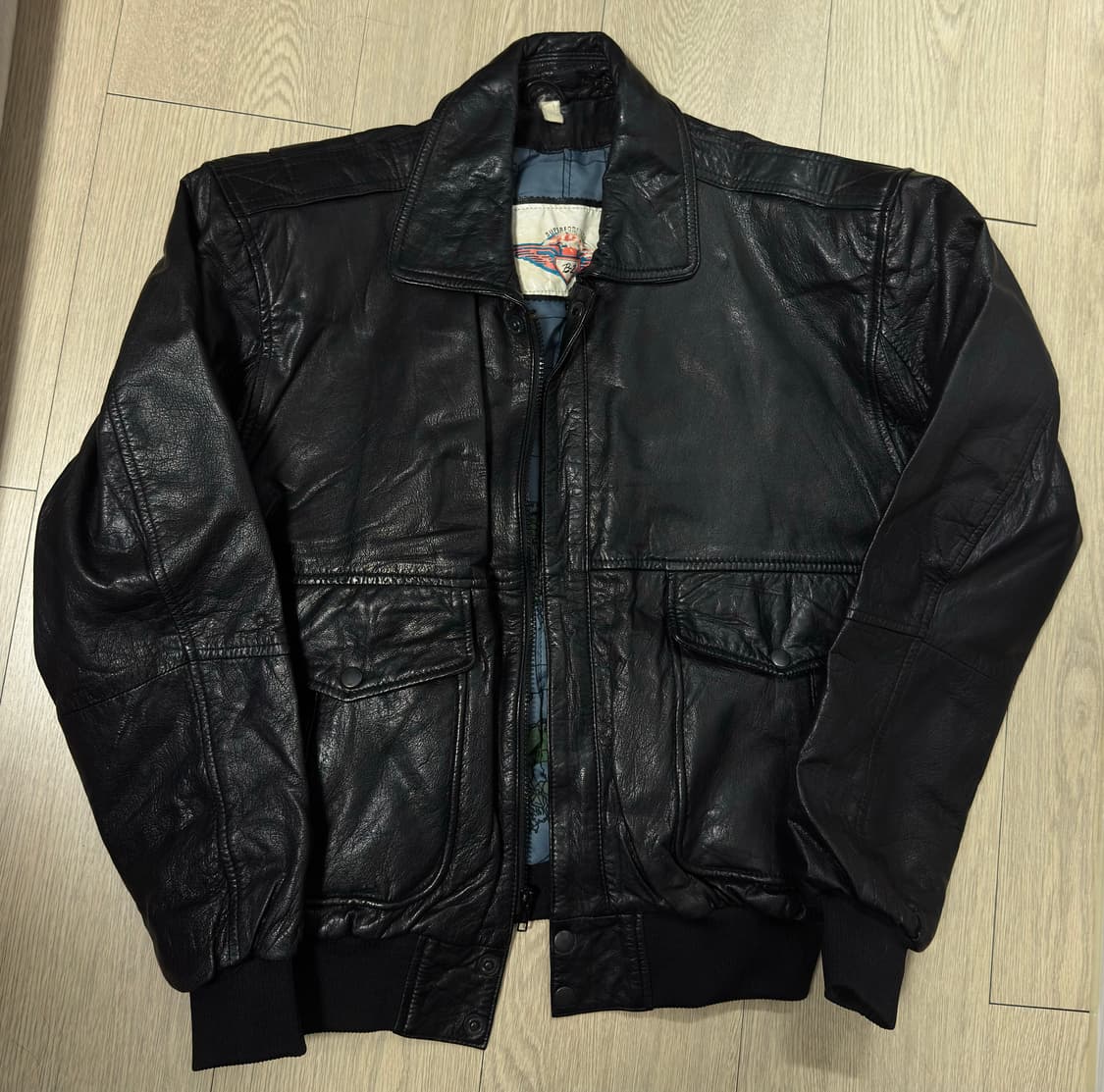 80s 빈티지 Superfortress B-2 가죽 자켓 블랙 L 상품이미지2