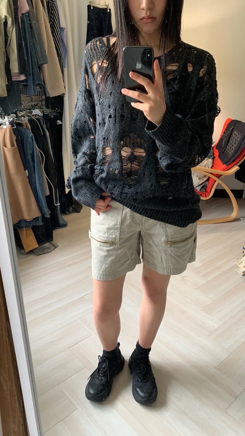 [MANFINITY] distressed oversized knit sw 상품이미지2