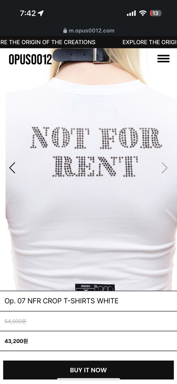 Op. 07 NFR CROP T-SHIRTS WHITE 상품이미지7