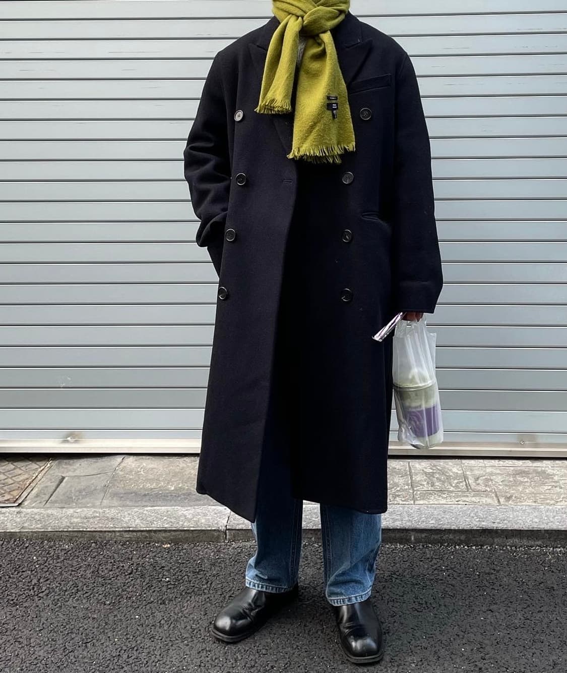 코모도스퀘어 핸드메이드 더블코트 네이비 상품이미지1