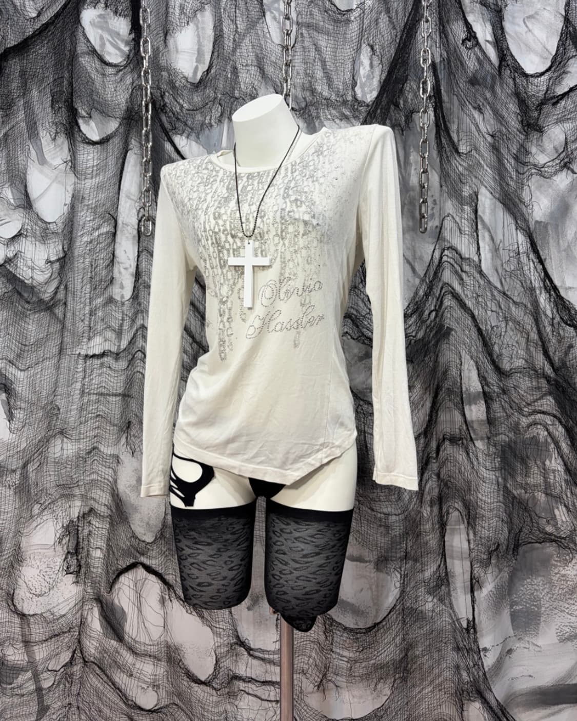 Y2K hassier chain cubic long sleeve 상품이미지2