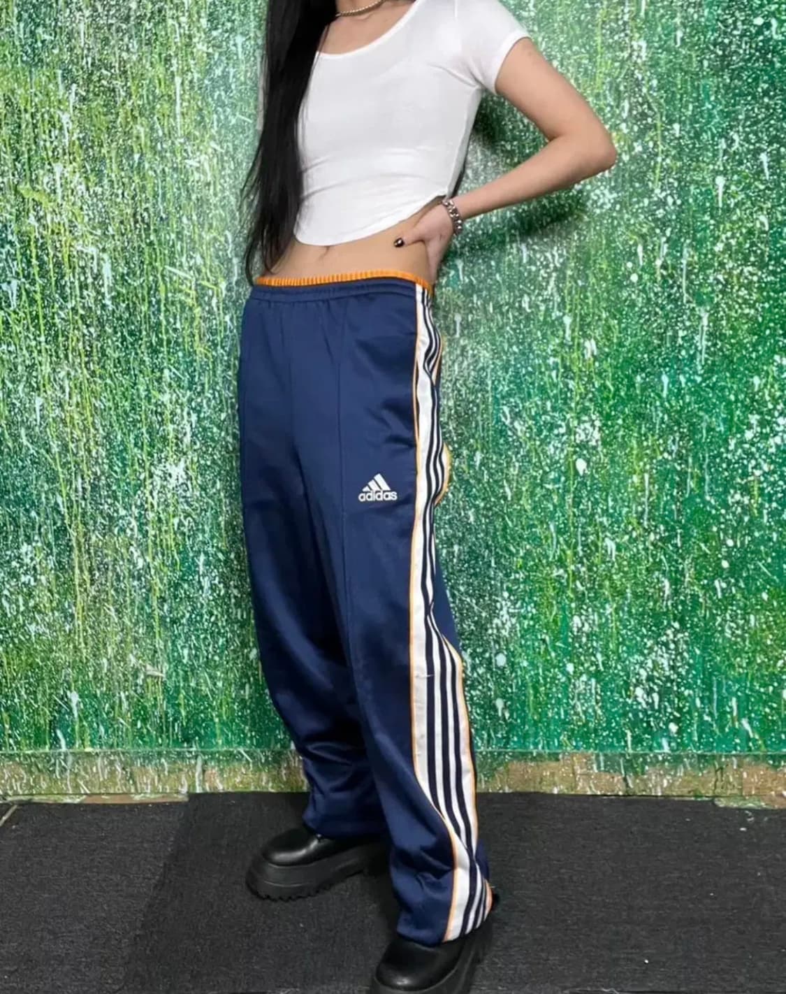 아디다스 네이비 와이드 트레이닝 팬츠 상품이미지1