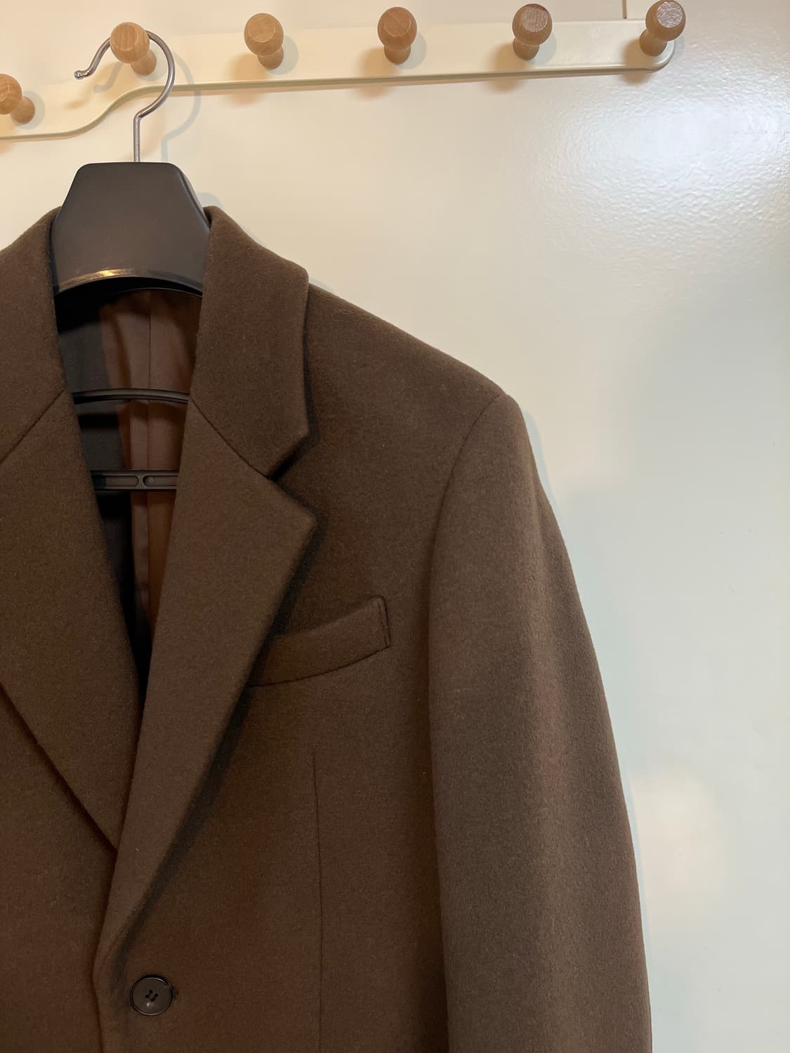 마마가리 컬렉션무드 캐시미어 30% 싱글 코트 브라운 46 사이즈 상품이미지3