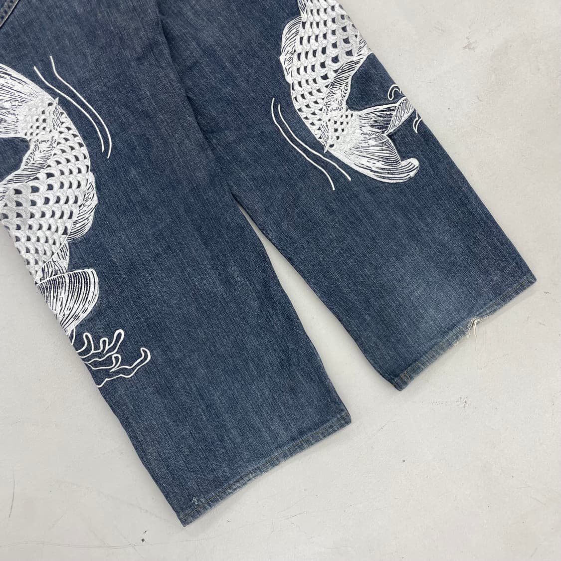 카라쿠리 타마시 제팬 잉어자수 오리엔탈 와이드 데님팬츠  상품이미지5