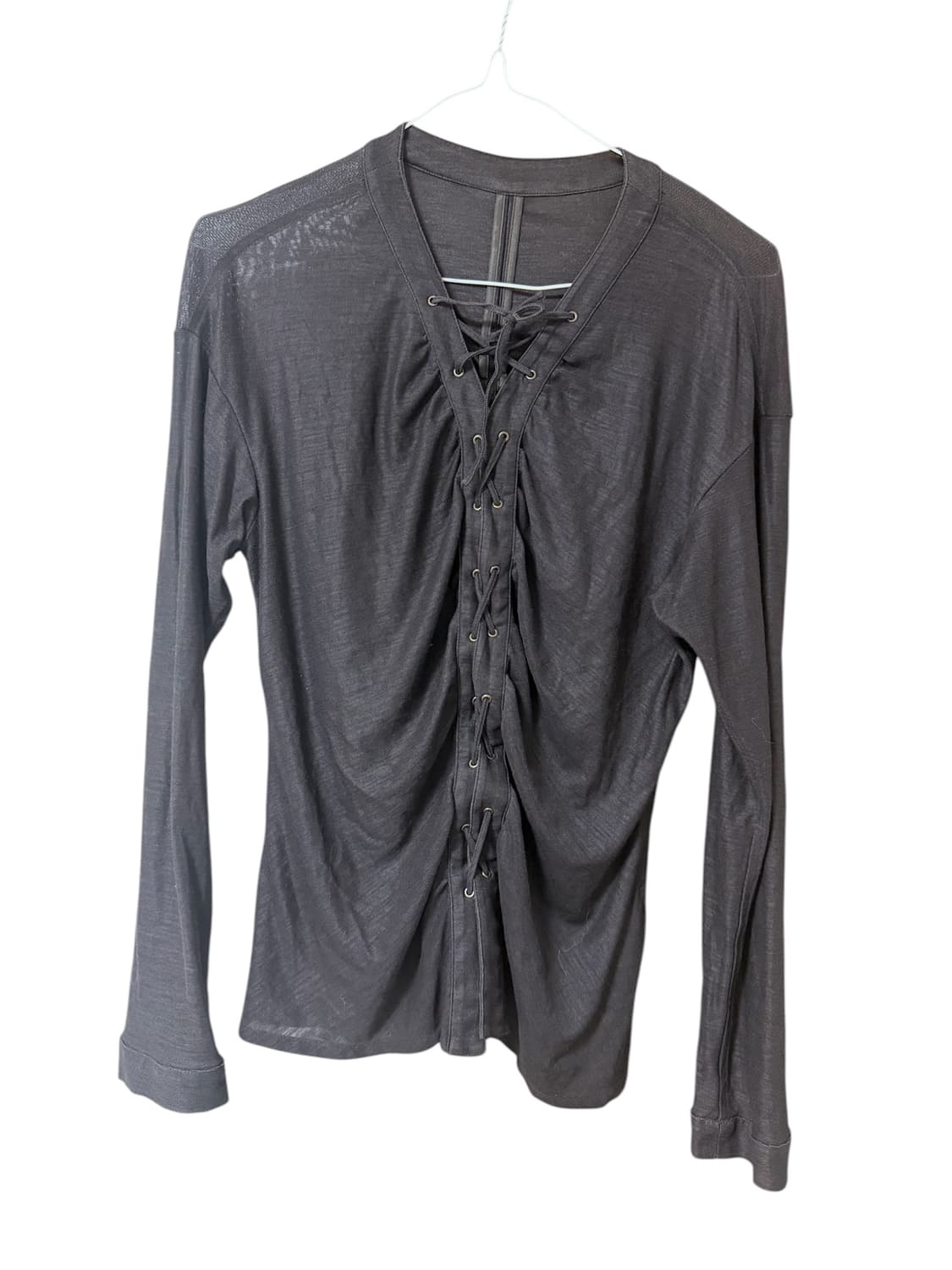 빈티지 아일렛 뒷셔링 탑 상품이미지1