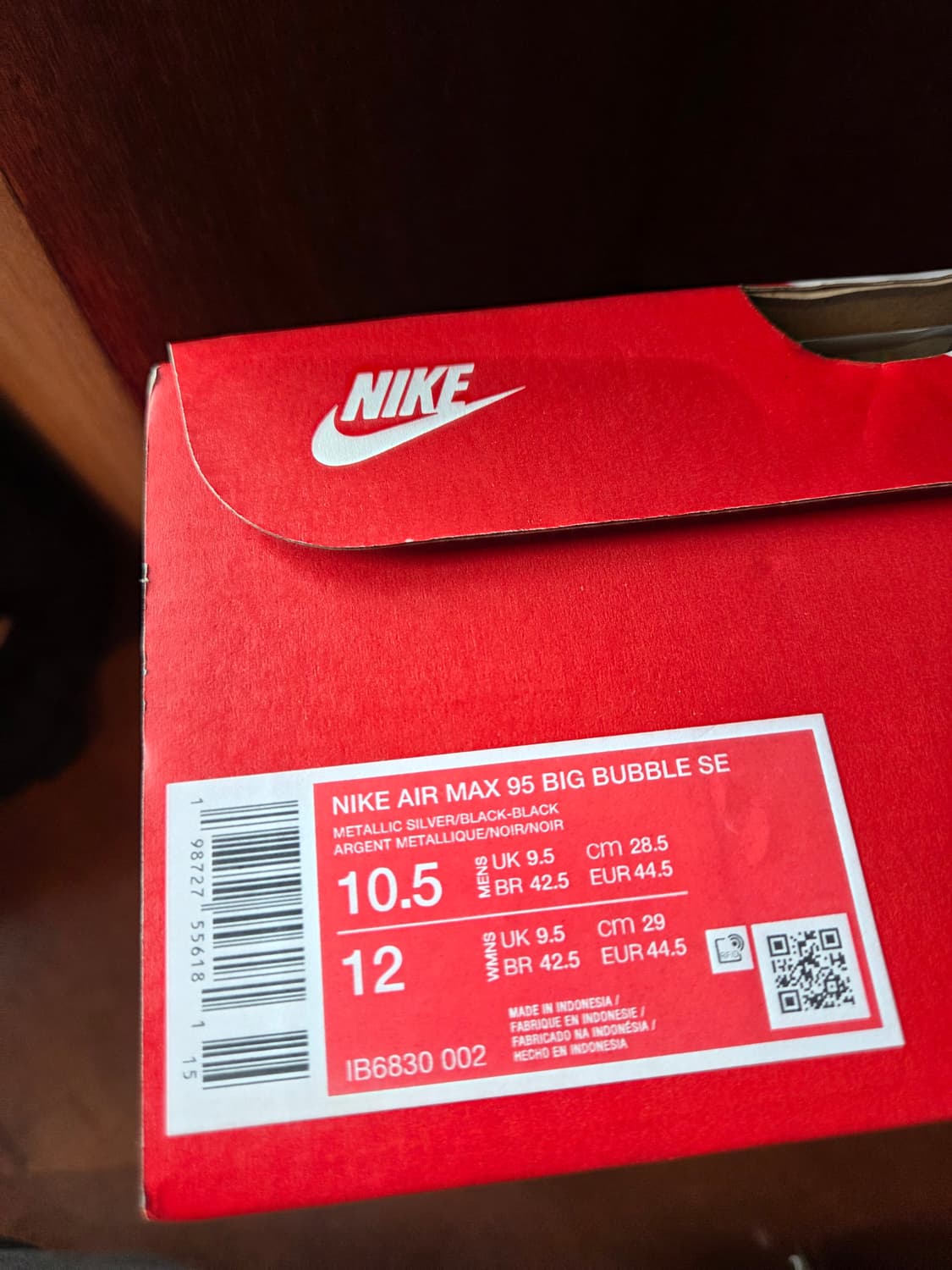 [나이키]에어맥스 95 빅 버블 SE 메탈릭 실버/블랙 270 상품이미지2