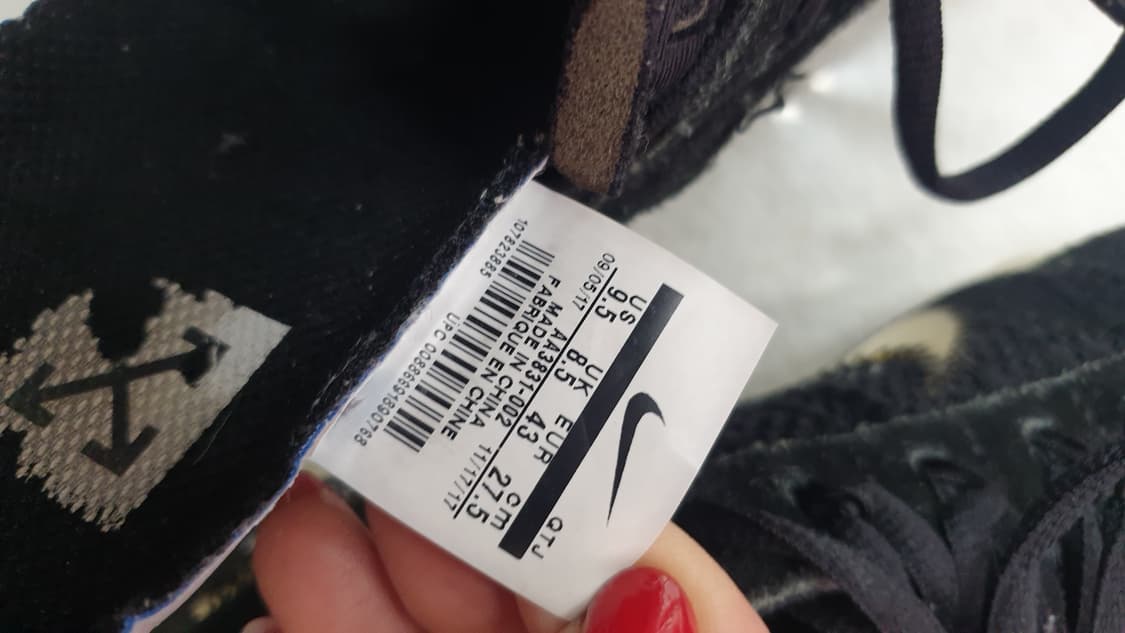 나이키 오프화이트 에어 베이퍼맥스 블랙 275 상품이미지7