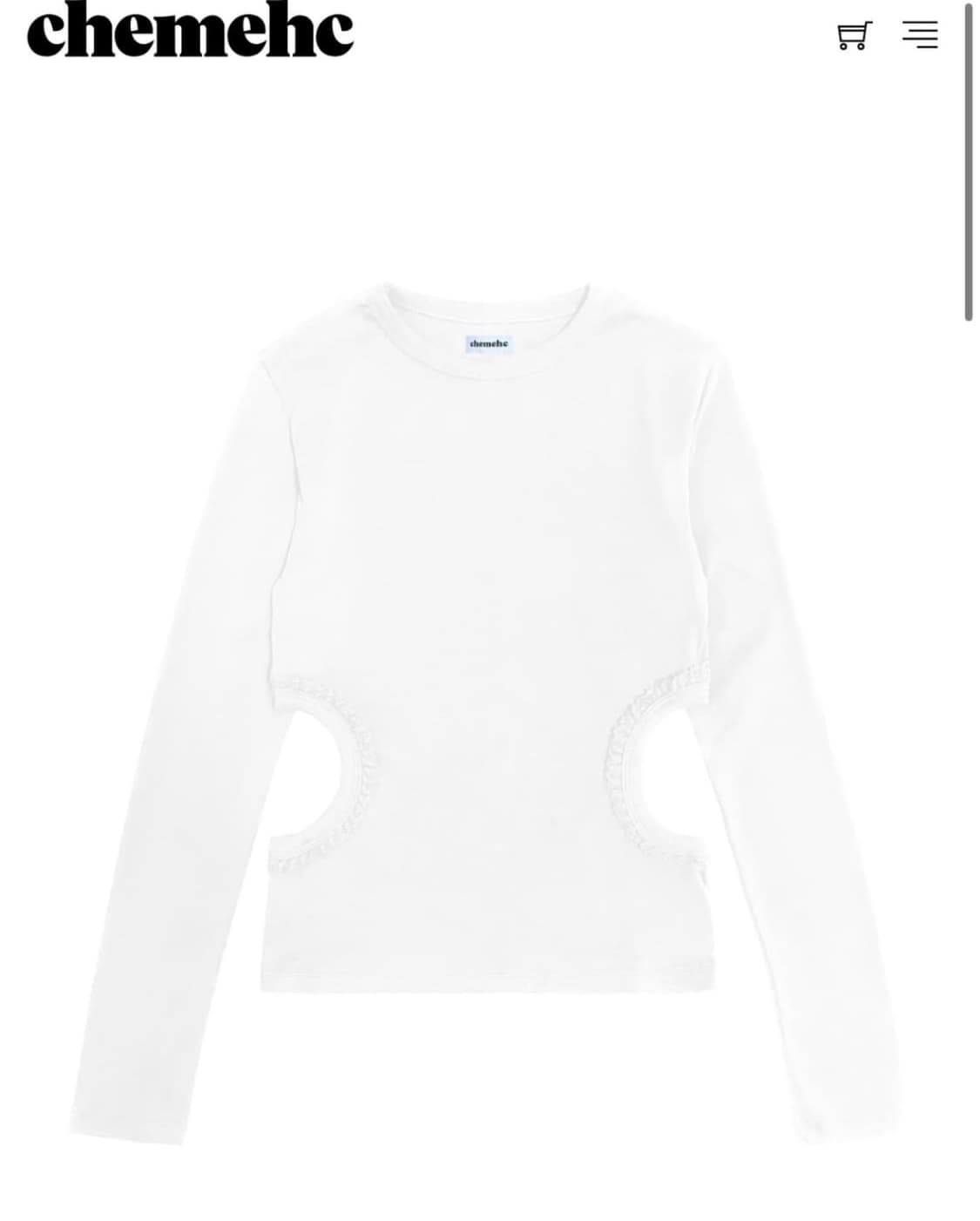 체메씨 hole lace longsleeve 홀레이스 롱슬리브 화이트 상품이미지1