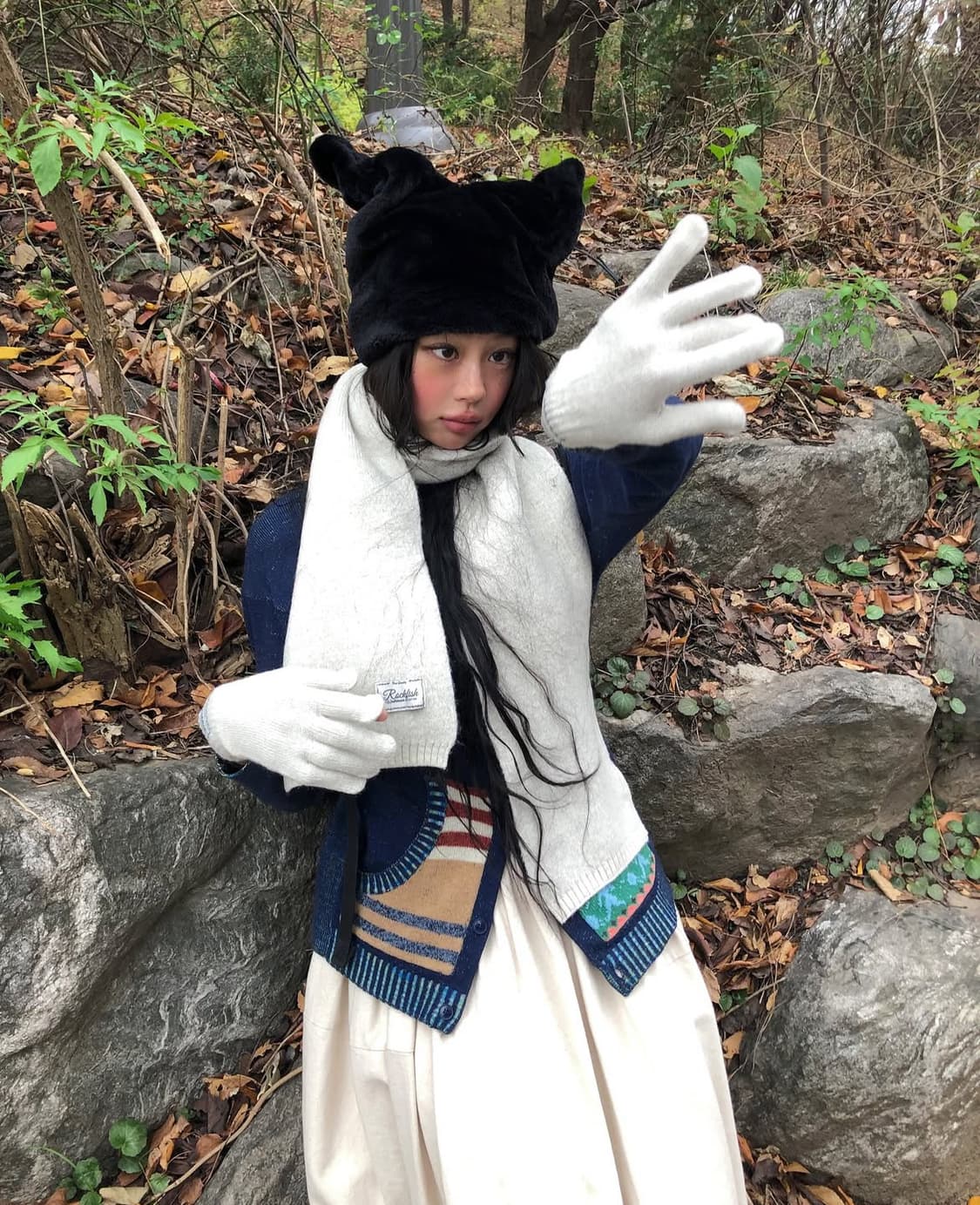 오픈와이와이 플리스 와이어 비니 블랙(서지수 비니) 상품이미지3