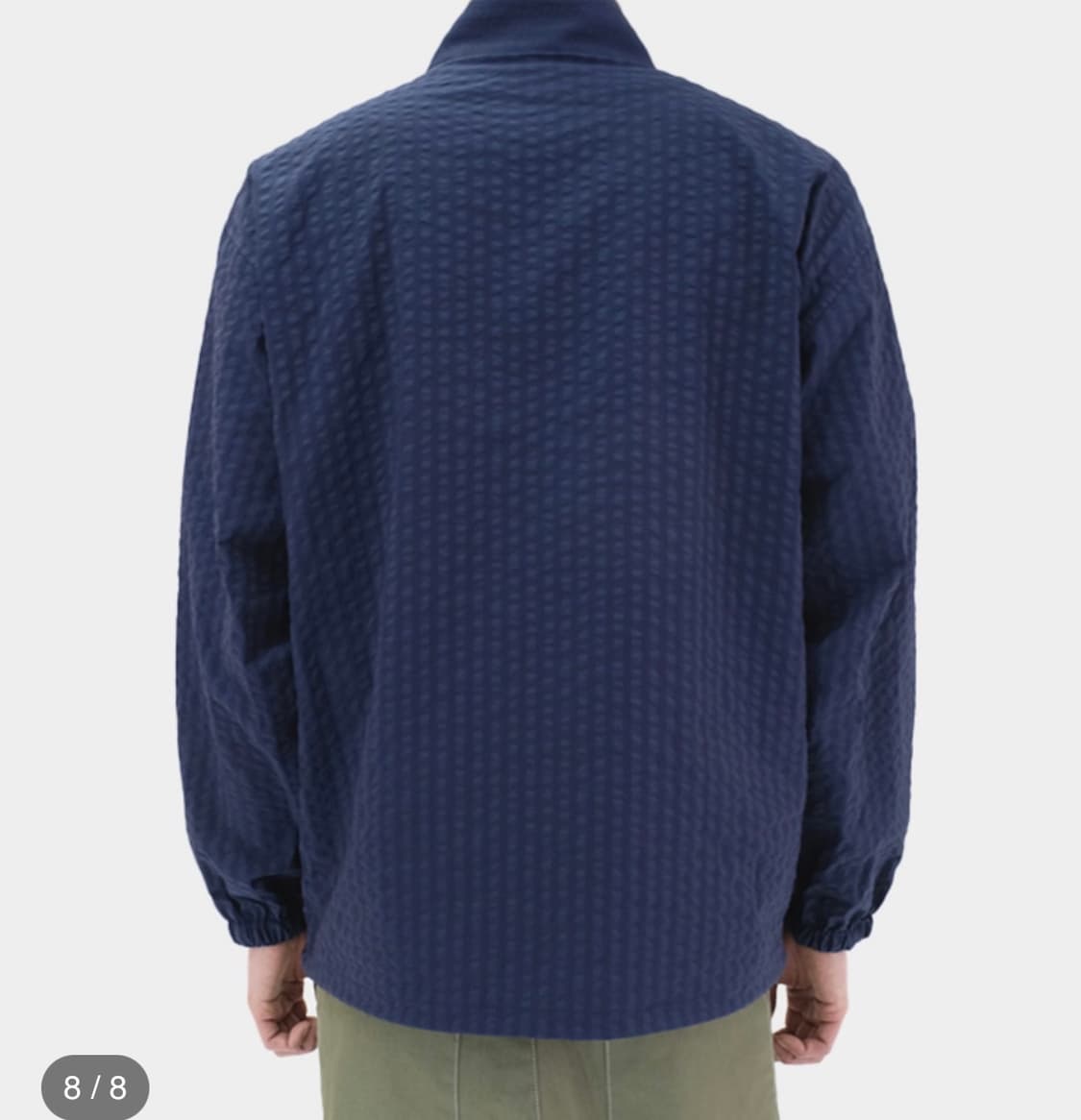 [2] 홈리(homly) 시어서커 자켓 하이넥 집업 네이비 상품이미지2